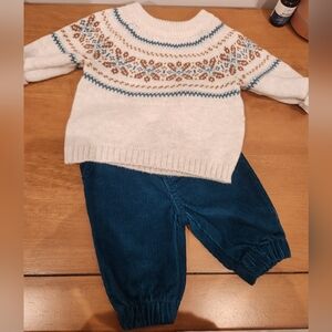 Cozy Sweater and Corduroy Pants Set